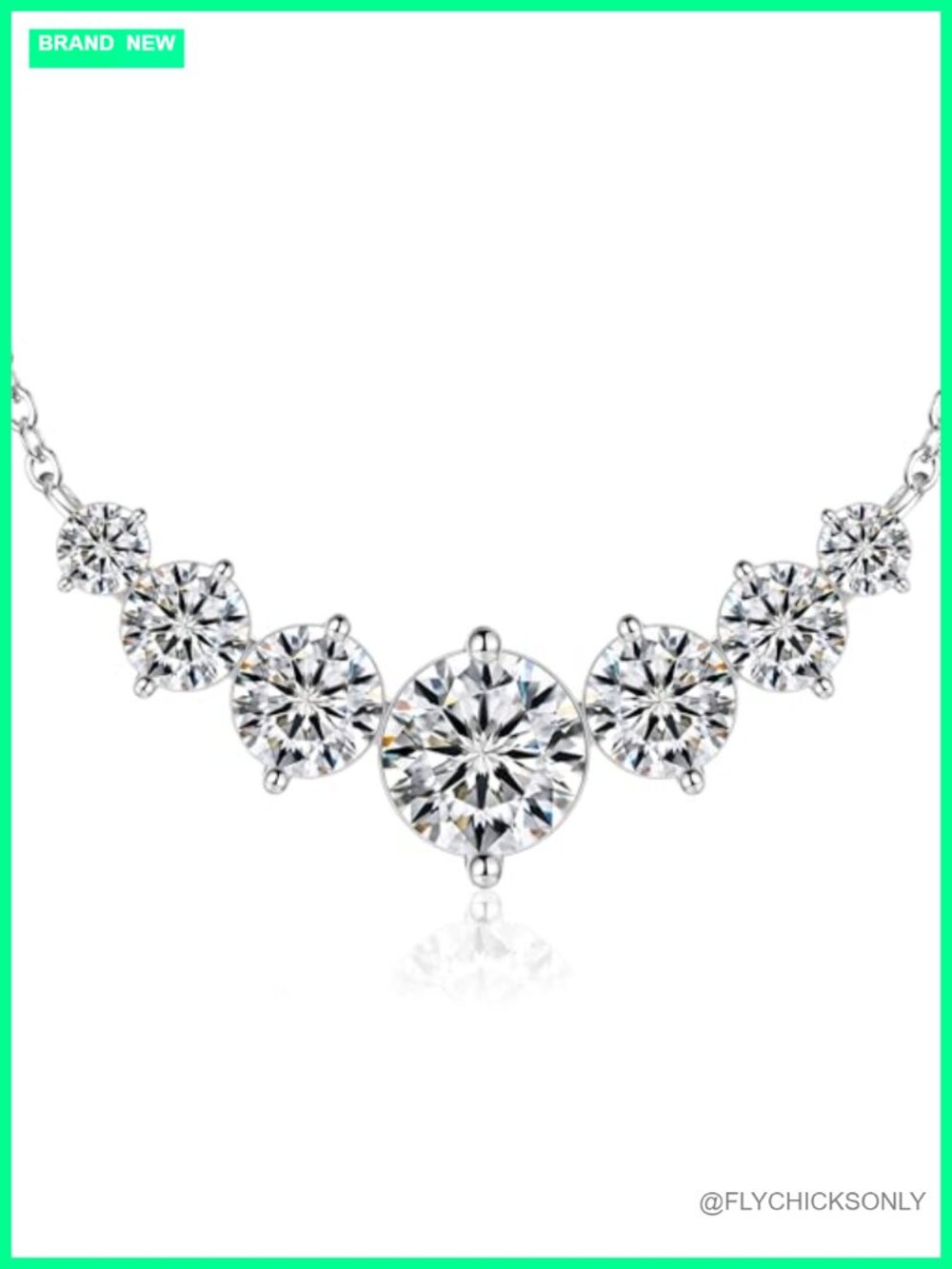 Moissanite Necklace 18K Gold Plated Sterling Silver Pendant for Women